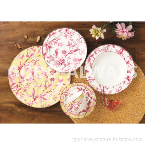New bone china tableware Set Garden Bird